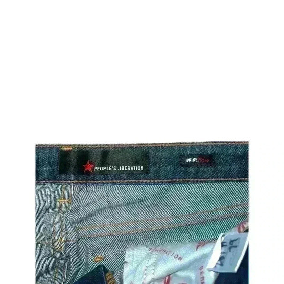 Peoples Liberation Denim Janine Flare Blue Jeans Women’s Size 28 Embroidered - Picture 4 of 12